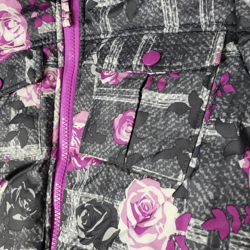 Wippette Girls 6X Rose Camo Hoodie Snow Gorp Fleece Lined Jacket Puffer Coat 6